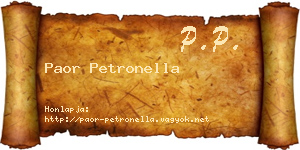 Paor Petronella névjegykártya